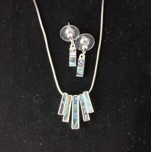 3/$15 Abalone Shell Necklace and Earring Set